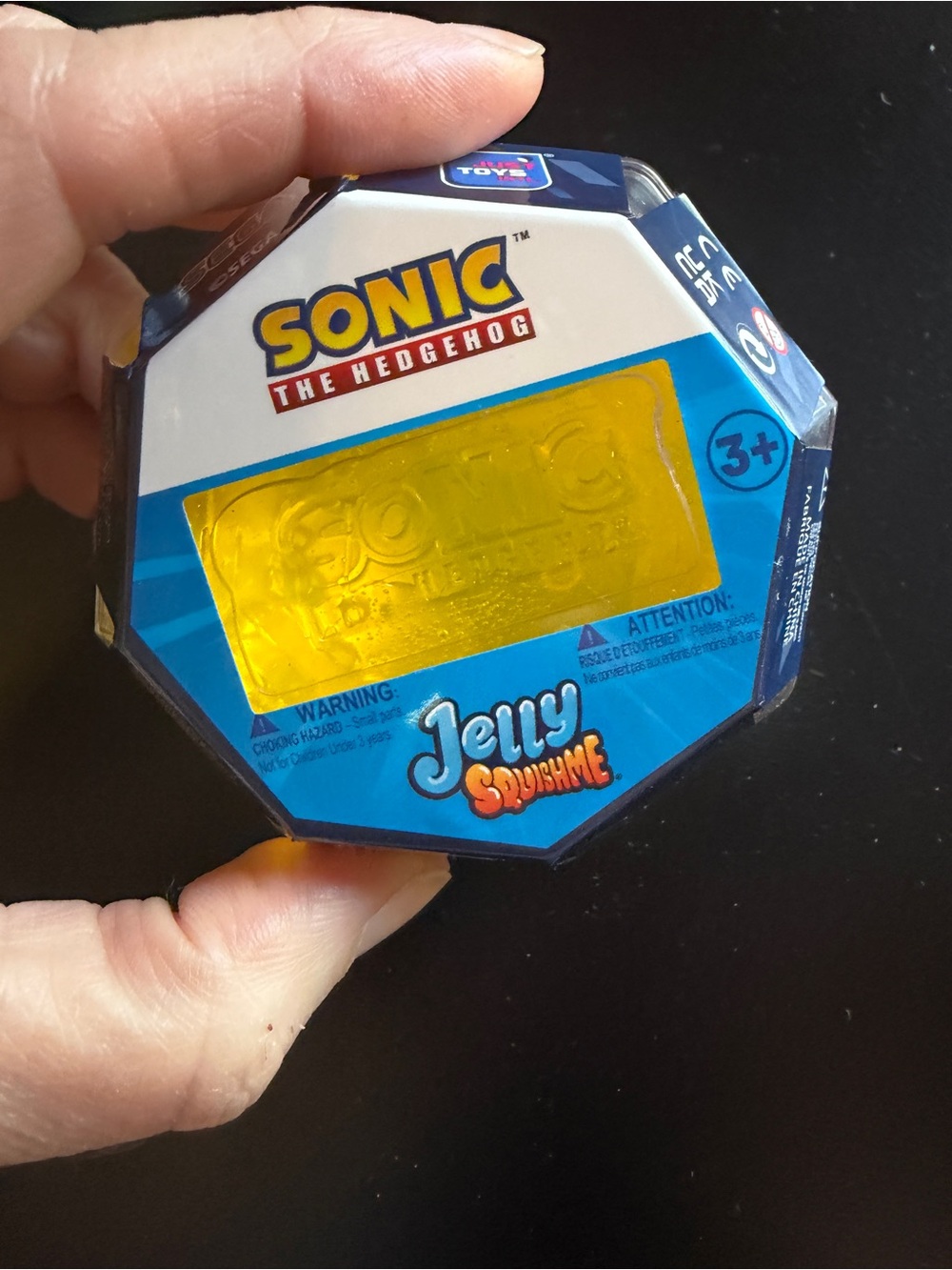 Squishy Sonic Hedgehog Jelly SquishMe Jewel Toy RARE Yellow Emerald Chaos Ring